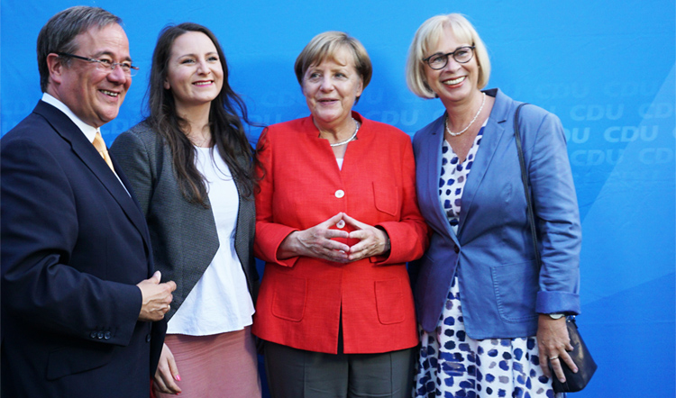 Angela Merkel in Bergisch Gladbach, Armin Laschet, Jasmin Feß, Angela Merkel, Doro Dietsch